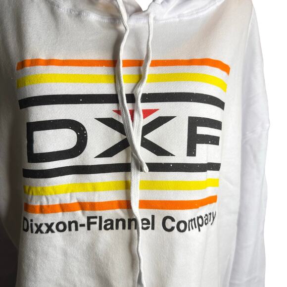 Dixxon Flannel Co. DXF Retro Stripe Cropped Hoodie, White, Women's Medium, NWOT - Picture 3 of 8